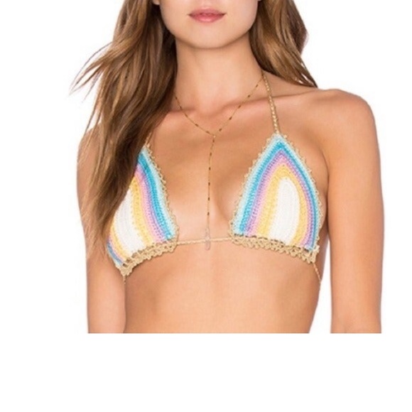PILYQ Rainbow Crochet Bikini Top - Picture 4 of 4